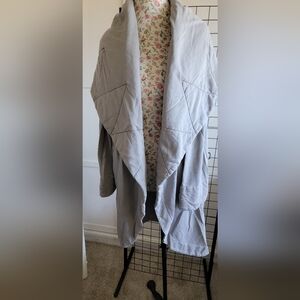 Young Fabolous and Broke Light Gray Draped Open-Front Women's Jacket